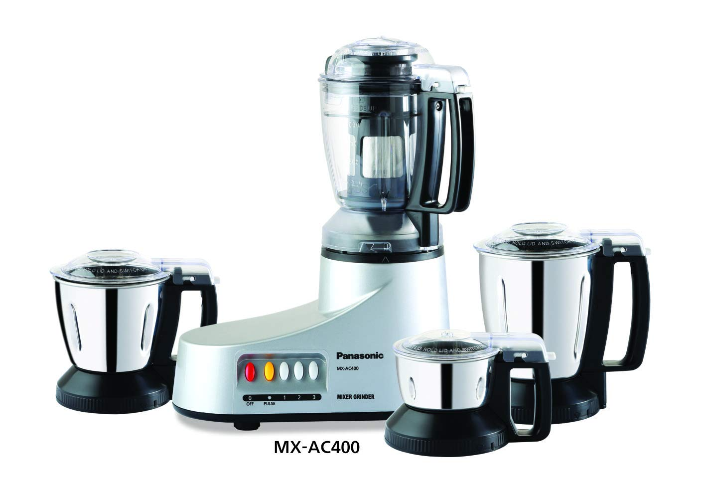 Panasonic (MX-AC400) Super Mixer Grinder 4 Jars-Silver
